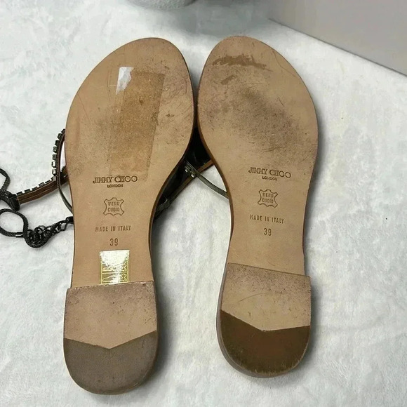 Jimmy Choo SZ 9 Brown tiger eye sandals - Picture 7 of 9